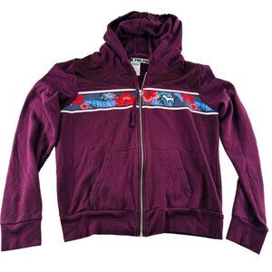 Victorias Secret PINK Womens Large Zip-Up Hoodie Burgandy‎